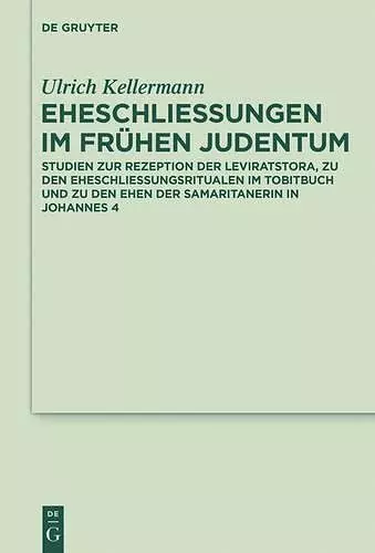 Eheschließungen im frühen Judentum cover