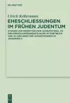 Eheschließungen im frühen Judentum cover