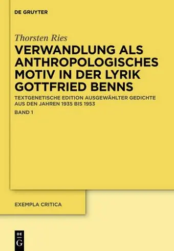 Verwandlung ALS Anthropologisches Motiv in Der Lyrik Gottfried Benns cover