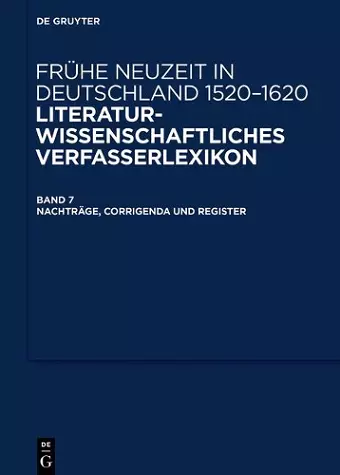 Nachträge, Corrigenda und Register cover