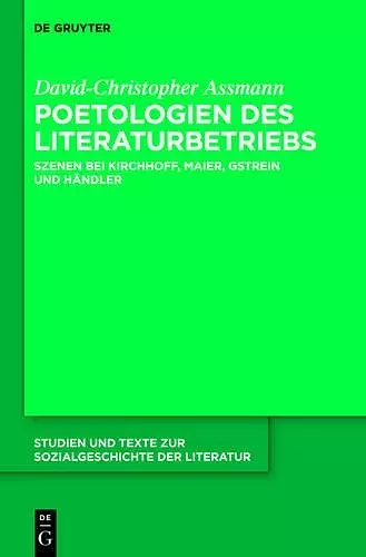 Poetologien Des Literaturbetriebs cover