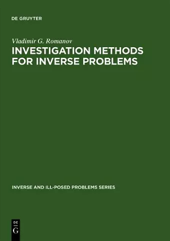 Investigation Methods for Inverse Problems cover