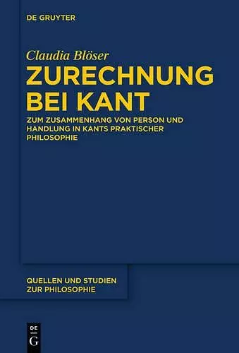 Zurechnung bei Kant cover