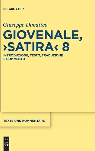 Giovenale, "Satira" 8 cover