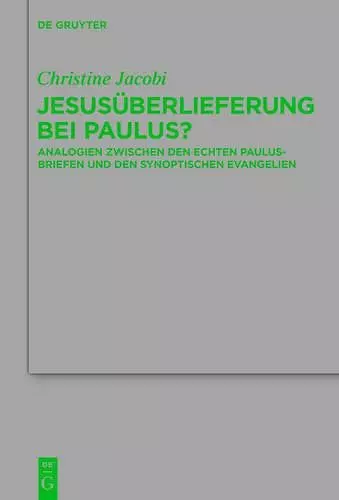 Jesusüberlieferung Bei Paulus? cover