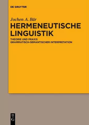 Hermeneutische Linguistik cover