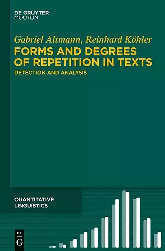 Forms and Degrees of Repetition in Texts cover