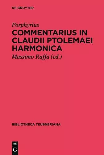 Commentarius in Claudii Ptolemaei Harmonica cover