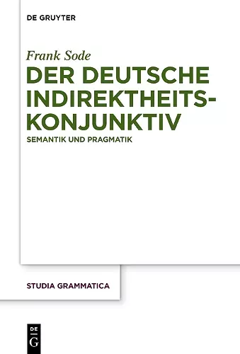 Der deutsche Indirektheitskonjunktiv cover