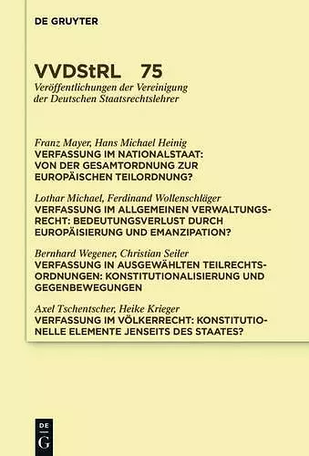 Verfassung als Ordnungskonzept cover