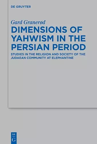 Dimensions of Yahwism in the Persian Period cover