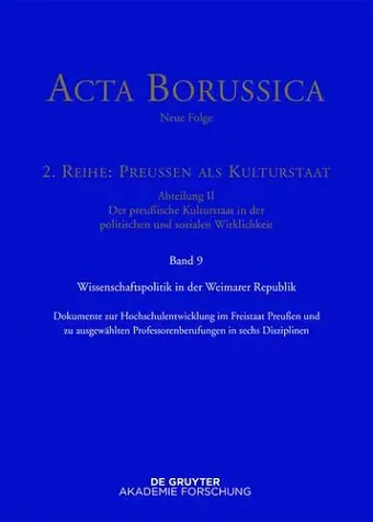 Wissenschaftspolitik in Der Weimarer Republik cover