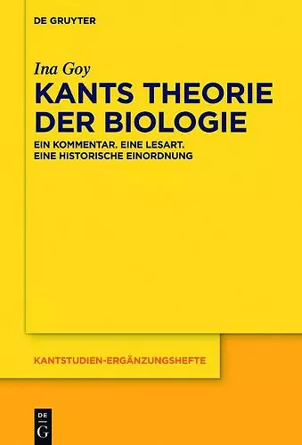 Kants Theorie der Biologie cover