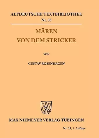 Mären von dem Stricker cover