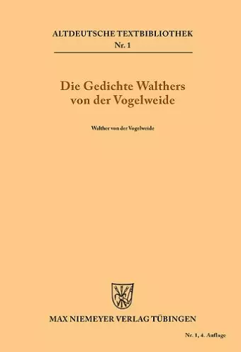 Die Gedichte Walthers von der Vogelweide cover