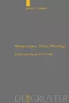 Manuscripts, Texts, Theology cover