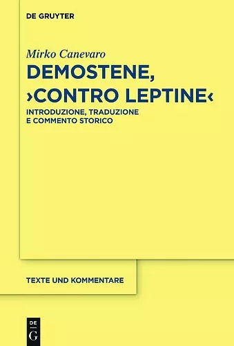 Demostene, "Contro Leptine" cover