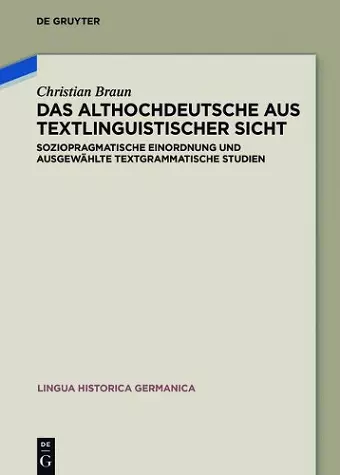 Das Althochdeutsche aus textlinguistischer Sicht cover