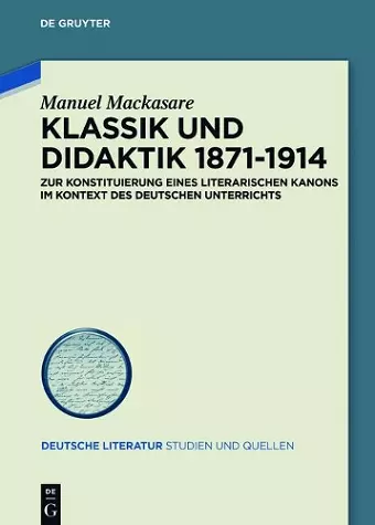 Klassik und Didaktik 1871-1914 cover