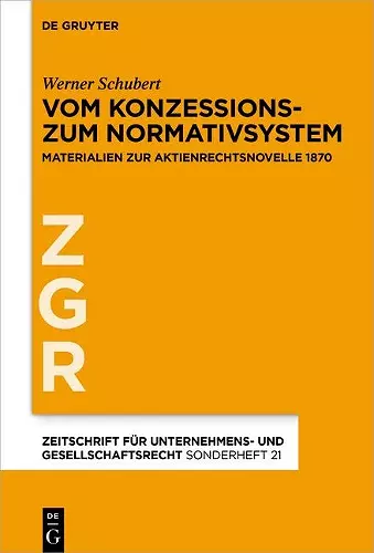 Vom Konzessions- zum Normativsystem cover