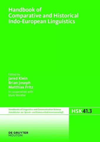 Handbook of Comparative and Historical Indo-European Linguistics cover