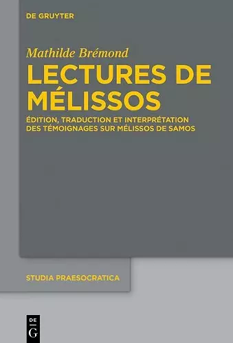 Lectures de Mélissos cover