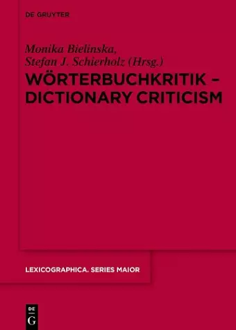 Wörterbuchkritik - Dictionary Criticism cover