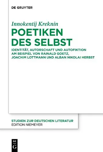 Poetiken des Selbst cover