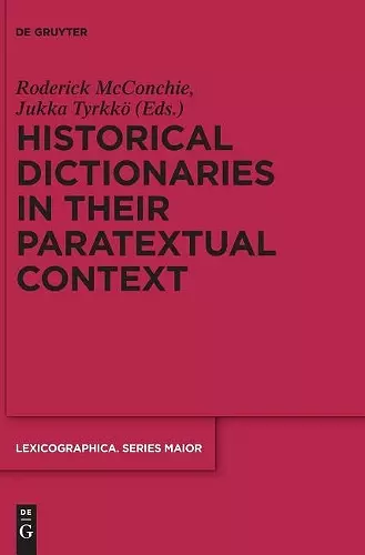 Historical Dictionaries in their Paratextual Context cover