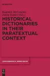 Historical Dictionaries in their Paratextual Context cover