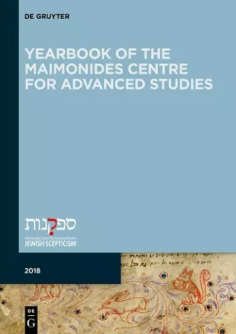 Yearbook of the Maimonides Centre for Advanced Studies. 2018 cover