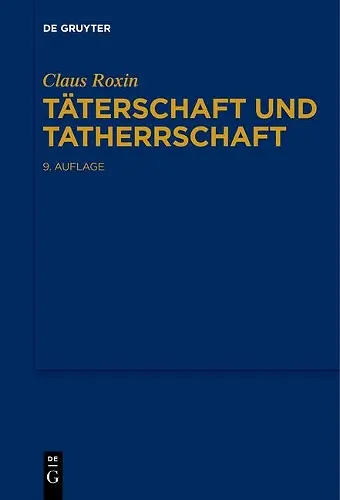 Täterschaft und Tatherrschaft cover