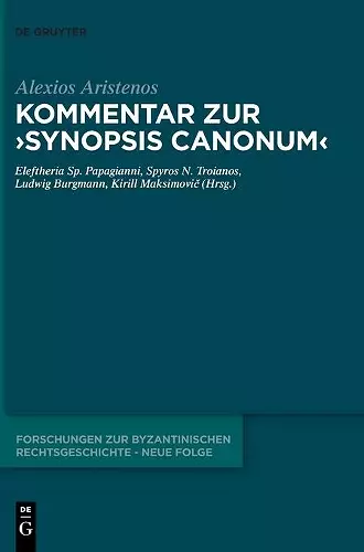 Kommentar zur Synopsis canonum cover