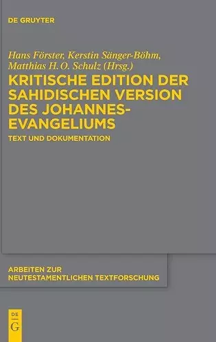 Kritische Edition der sahidischen Version des Johannesevangeliums cover