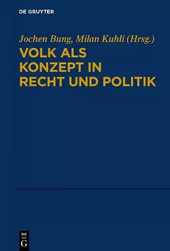 Volk ALS Konzept in Recht Und Politik cover