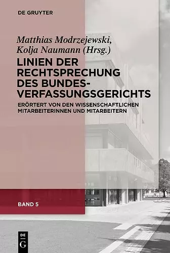 Linien Der Rechtsprechung Des Bundesverfassungsgerichts cover