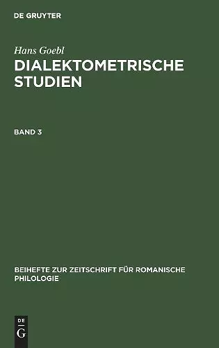 Beihefte zur Zeitschrift für romanische Philologie Dialektometrische Studien cover
