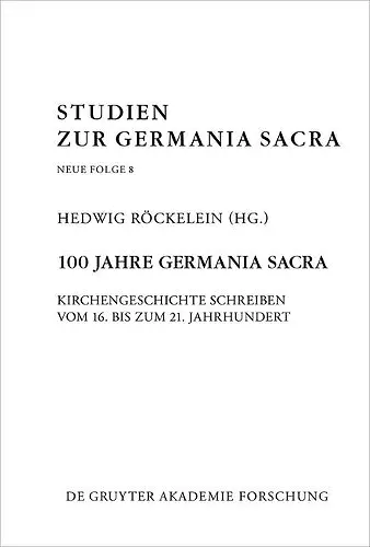 100 Jahre Germania Sacra cover