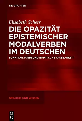 Die Opazität epistemischer Modalverben im Deutschen cover