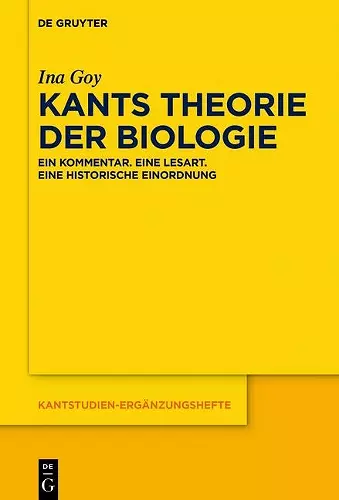 Kants Theorie der Biologie cover