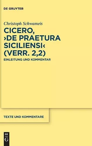 Cicero, >De Praetura Siciliensi cover