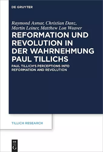 Reformation und Revolution in der Wahrnehmung Paul Tillichs cover