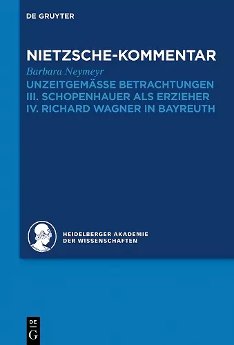 Kommentar zu Nietzsches "Unzeitgemässen Betrachtungen" cover