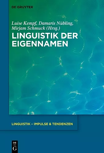 Linguistik der Eigennamen cover