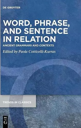 Word, Phrase, and Sentence in Relation cover