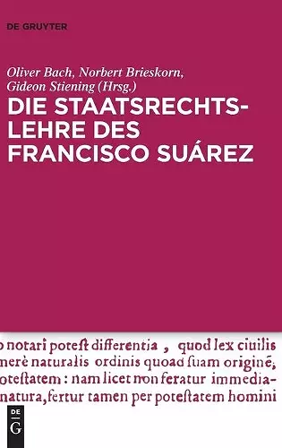 Die Staatsrechtslehre Des Francisco Suárez cover