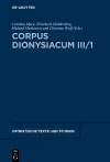 Corpus Dionysiacum III/1 cover