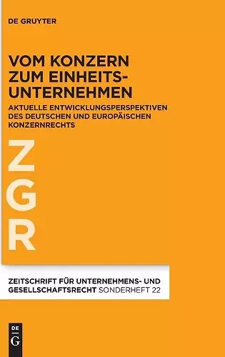 Vom Konzern Zum Einheitsunternehmen cover