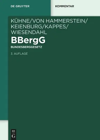 Bbergg Bundesberggesetz cover