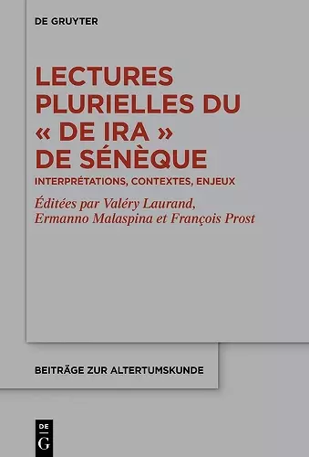 Lectures plurielles du «De ira» de Sénèque cover